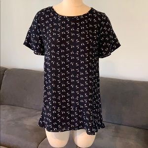 LOFT semi sheer patterned blouse. NWOT